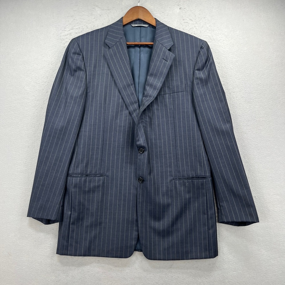 Hickey Freeman Loro Piana Suit Jacket Men 43L Blue Pinstripe Wool Madison Blazer